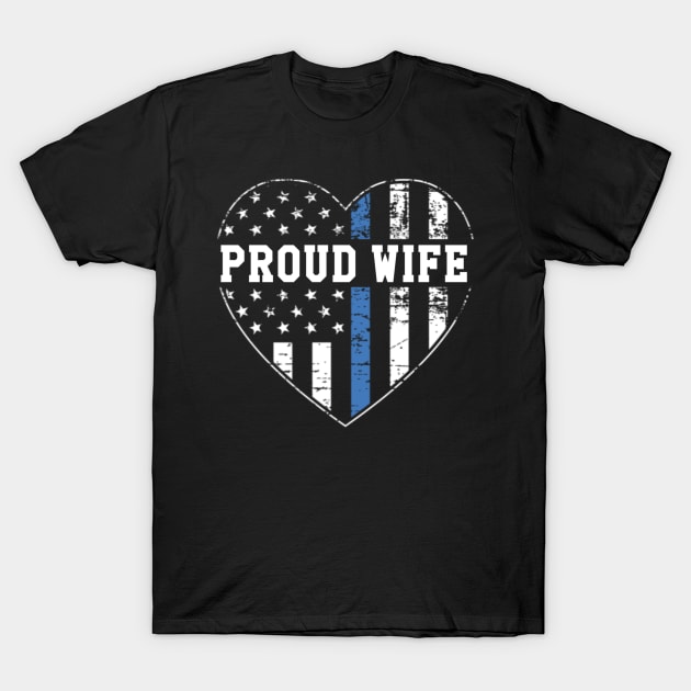 Proud Wife of a Police Officer T-Shirt by Contentarama
